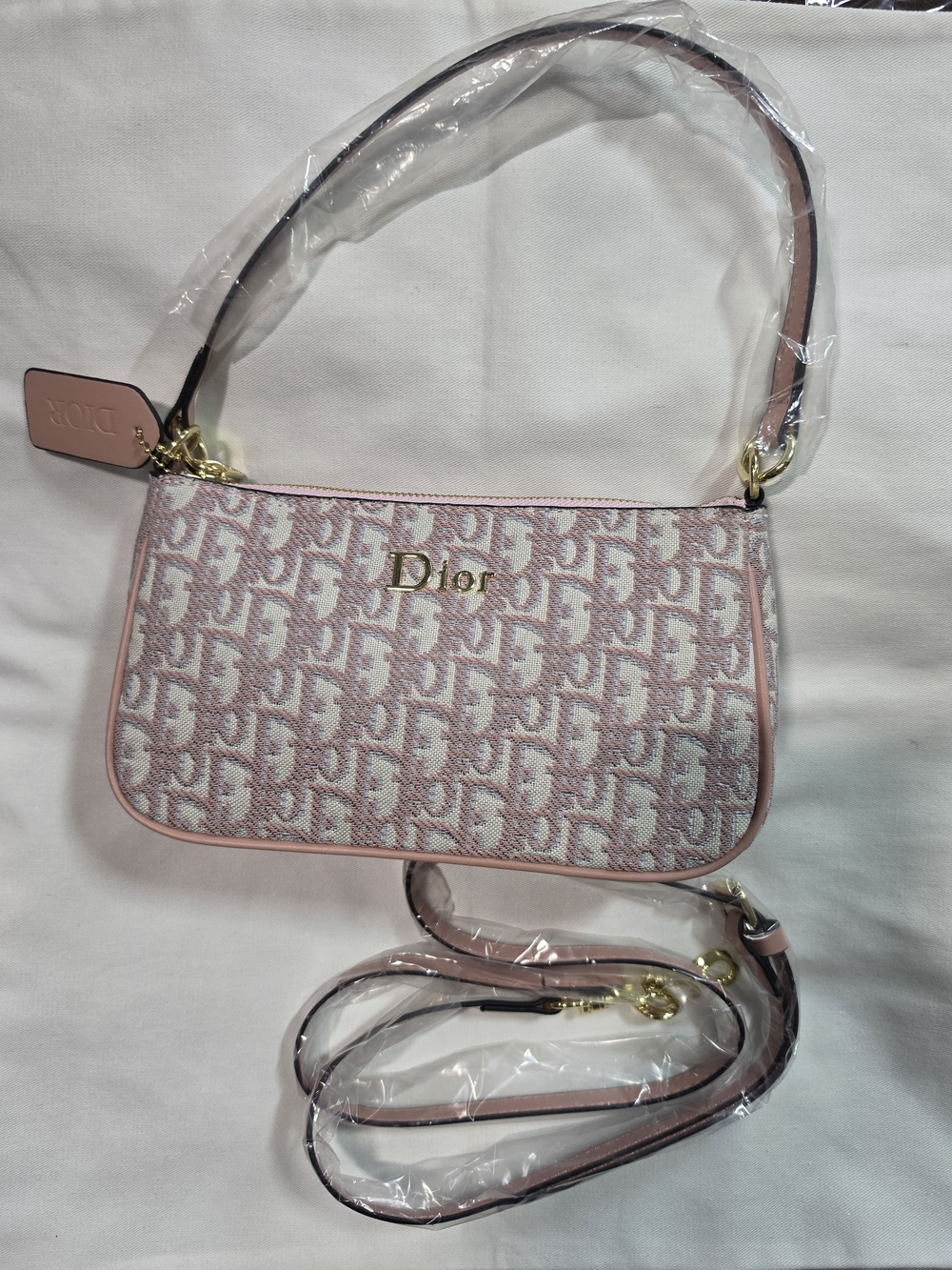 Pink Oblique Shoulder/ Crossbody Bag